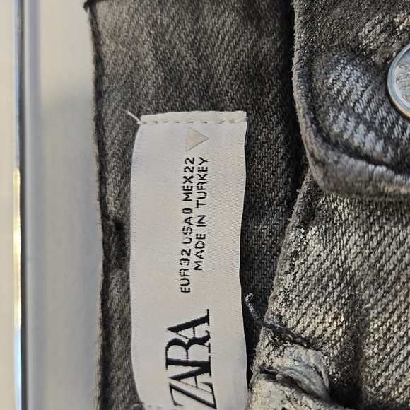 Zara Silver Metallic Mid-Rise Full Length Wide Leg Pants Size 0 - Picture 7 of 16